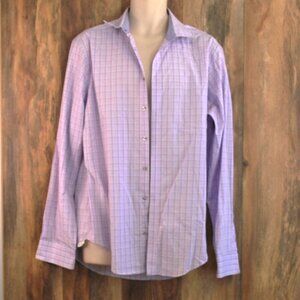 Calvin Klein Slim Fit Non Iron Men's Purple XL Button Down Dress Shirt